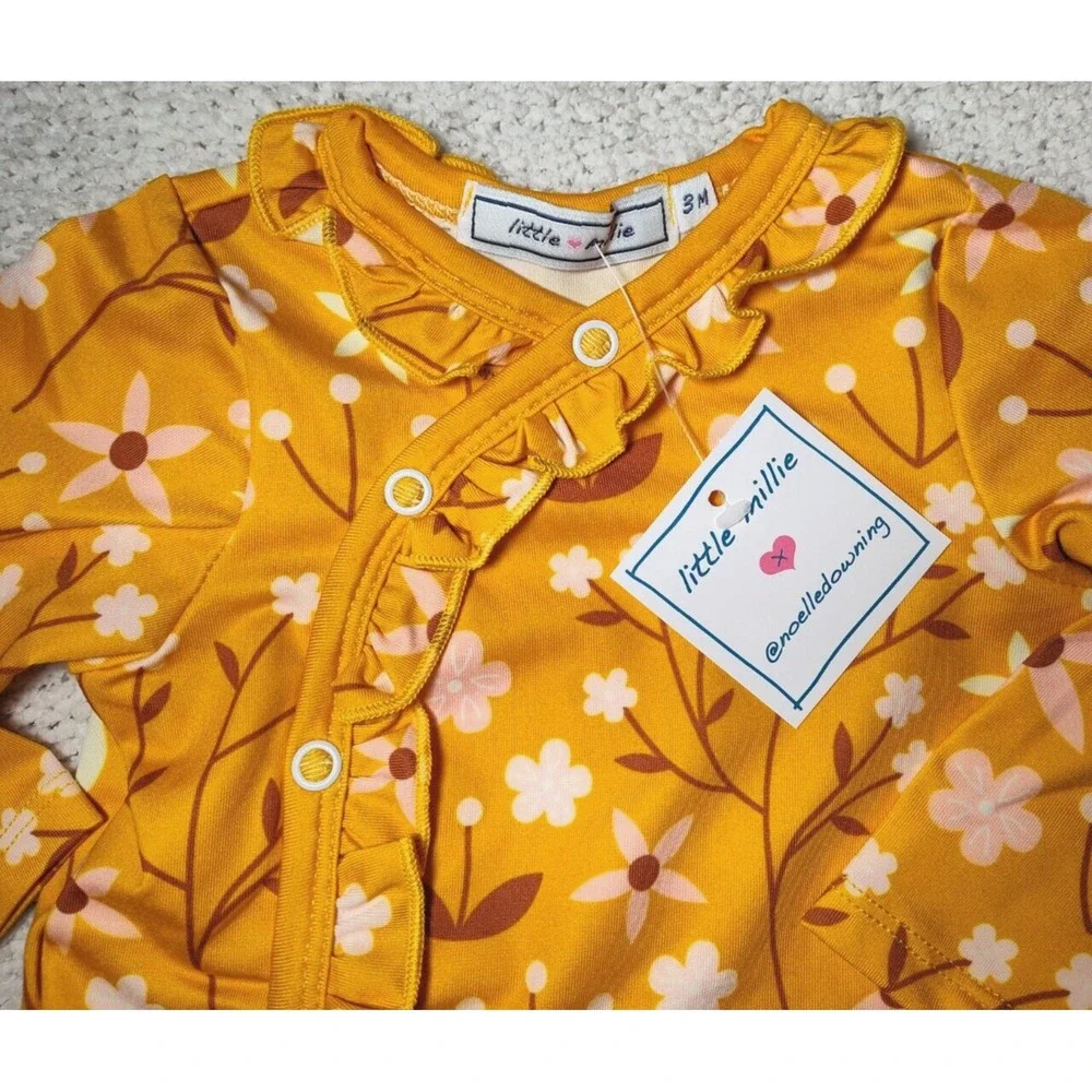 Little Millie 4pc Baby Girl 3m Blanket Outfit Headband‎ Ruffled Buttercup Floral